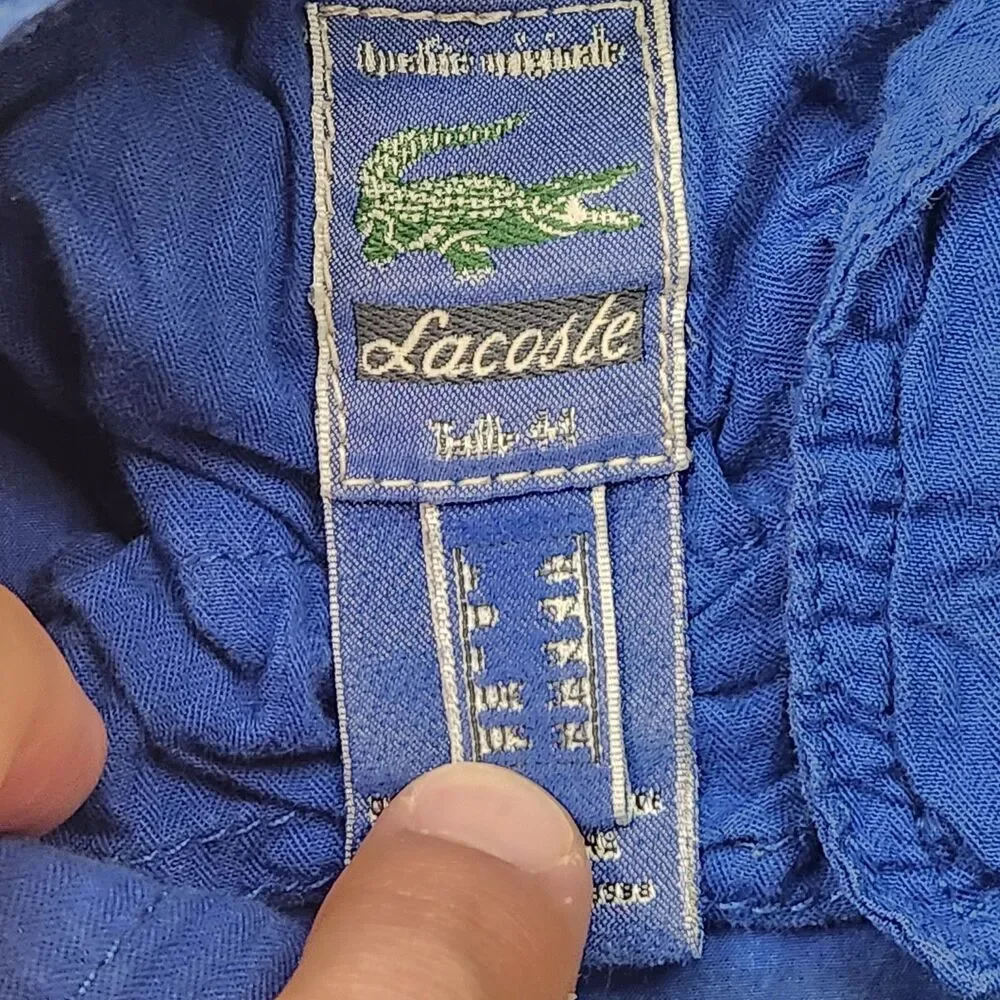 Lacoste Shorts Men's 34 Blue Check Cotton 10